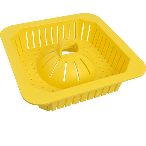(image for) AllPoints 1021202 BASKET,FLOOR DRAIN (9"SQ,YLLW)