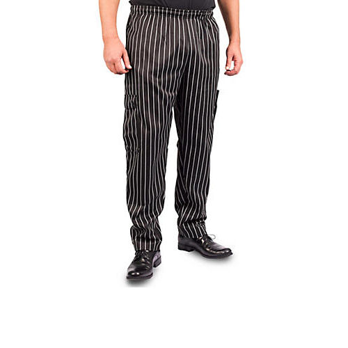 (image for) AllPoints 10592XL KNG 2XL Baggy Chef Pants Striped - Click Image to Close