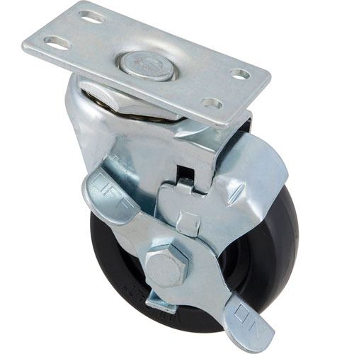 (image for) AllPoints 1201020 CASTER,PLATE3"OD,W/BRAKE ,BLK - Click Image to Close