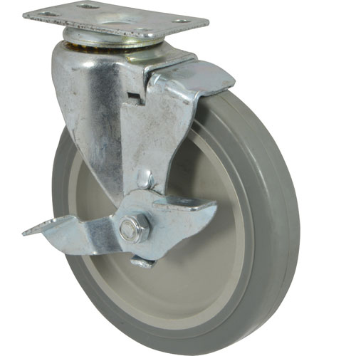 (image for) AllPoints 1201098 CASTER,PLATE(5"OD,W/BRAK ,GRAY - Click Image to Close
