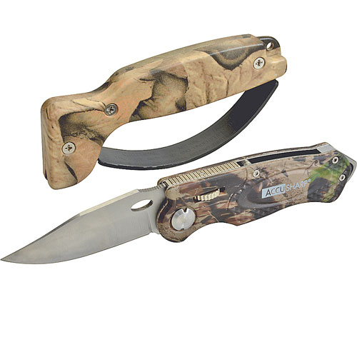 (image for) AllPoints 1371455 SHARPENER & SPORT KNIFE COMBO CAMOUFLAGE - Click Image to Close