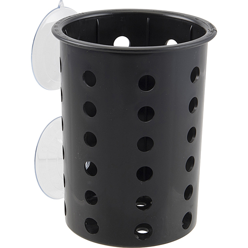 (image for) AllPoints 1371672 CYLINDER,SILVERWARE BLAC K W/SUCTION CUPS, PLASTI