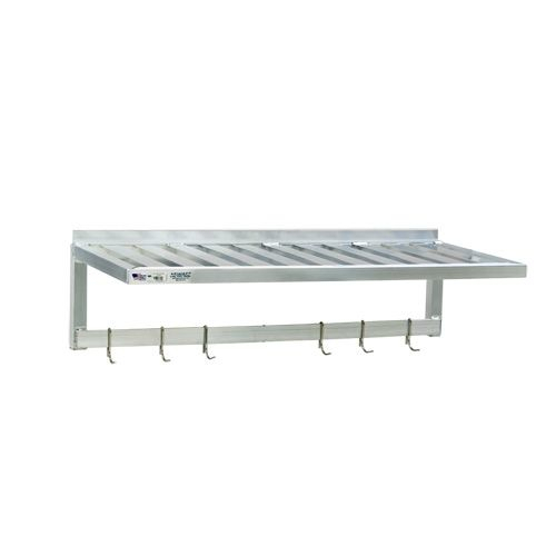 (image for) AllPoints 14596 T-Bar Wall-Mounted Shelf 6 Hooks,20"D x 36"L