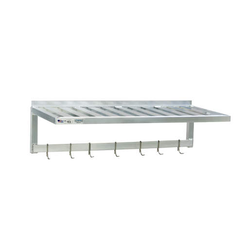 (image for) AllPoints 14597 T-Bar Wall-Mounted Shelf 8 Hooks,20"D x 60"L