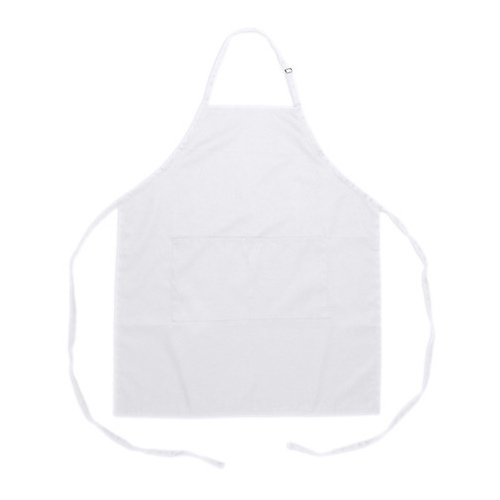 (image for) AllPoints 1557WHT KNG 32 in Bib Apron White 2 Pockets
