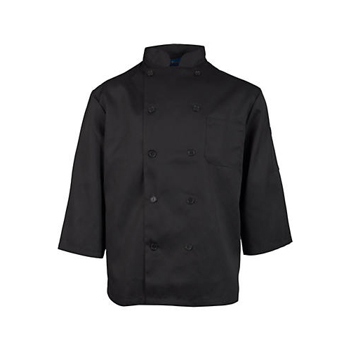 (image for) AllPoints 16602XL KNG 2XL Black Chef Coat 3/4 Sleeve