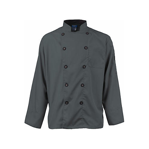 (image for) AllPoints 2122SLBK2XL KNG Active Chef Coat 2XL Mens Slate/Black LS - Click Image to Close