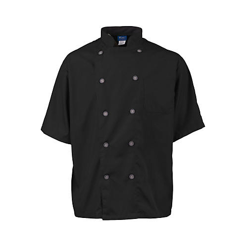 (image for) AllPoints 2124BKSL2XL KNG Active Chef Coat 2XL Mens Black/Slate SS - Click Image to Close