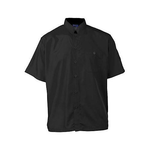 (image for) AllPoints 2126BKBKL KNG Lg Active Chef Shirt Mens Black SS