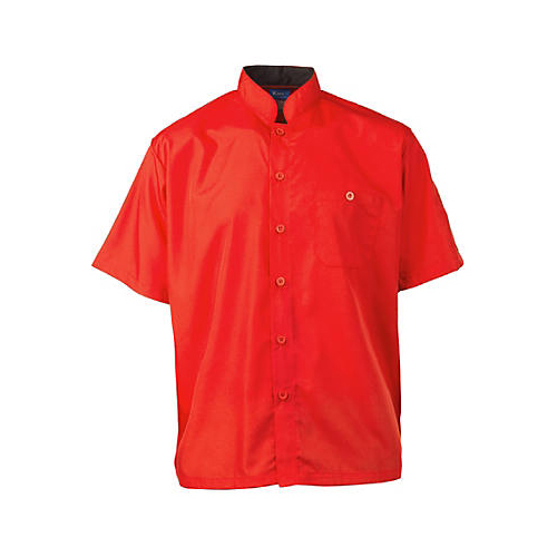 (image for) AllPoints 2126RDBK3XL KNG 3XL Chef Shirt Mens Red/Black SS Active