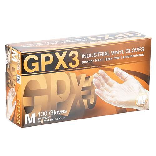 (image for) AllPoints 8014544 GLOVES, GPX3 VNL, BX/100 , PWDRFREE, CLR, SIZE M