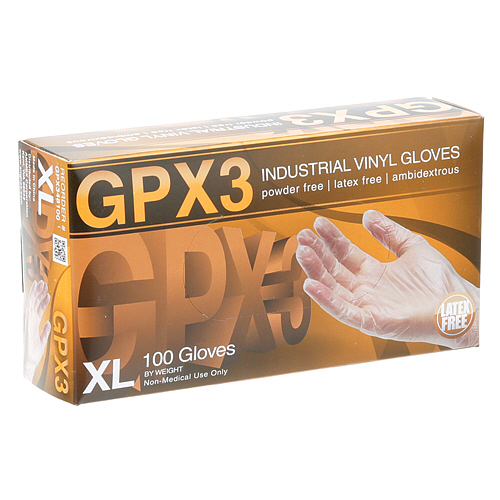 (image for) AllPoints 8014546 GLOVES, GPX3 VNL, BX/100 , PWDRFREE, CLR, SIZE XL