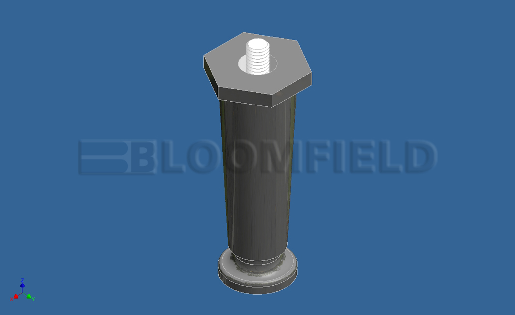 (image for) Bloomfield 2A-73098 LEG 4 BLK PLASTIC W/FLAN - Click Image to Close