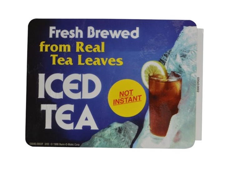 (image for) Bunn 03043.0002 DECAL, FRESH BREWED ICED TEA