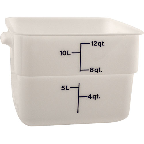 (image for) Cambro 12SFSP(148) CONTAINER SQ 12QT -148 POLY/WHITE - Click Image to Close