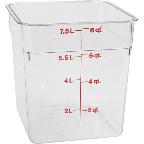 (image for) Cambro 8SFSCW CONTAINER SQ CLEAR 8QT - Click Image to Close