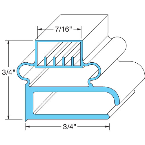 (image for) Delfield -1702144 DOOR GASKET 24-13/16" X 27-1/4"