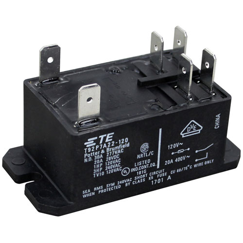 (image for) Duke 222724 RELAY TE T92, 120V COIL, DPST - Click Image to Close