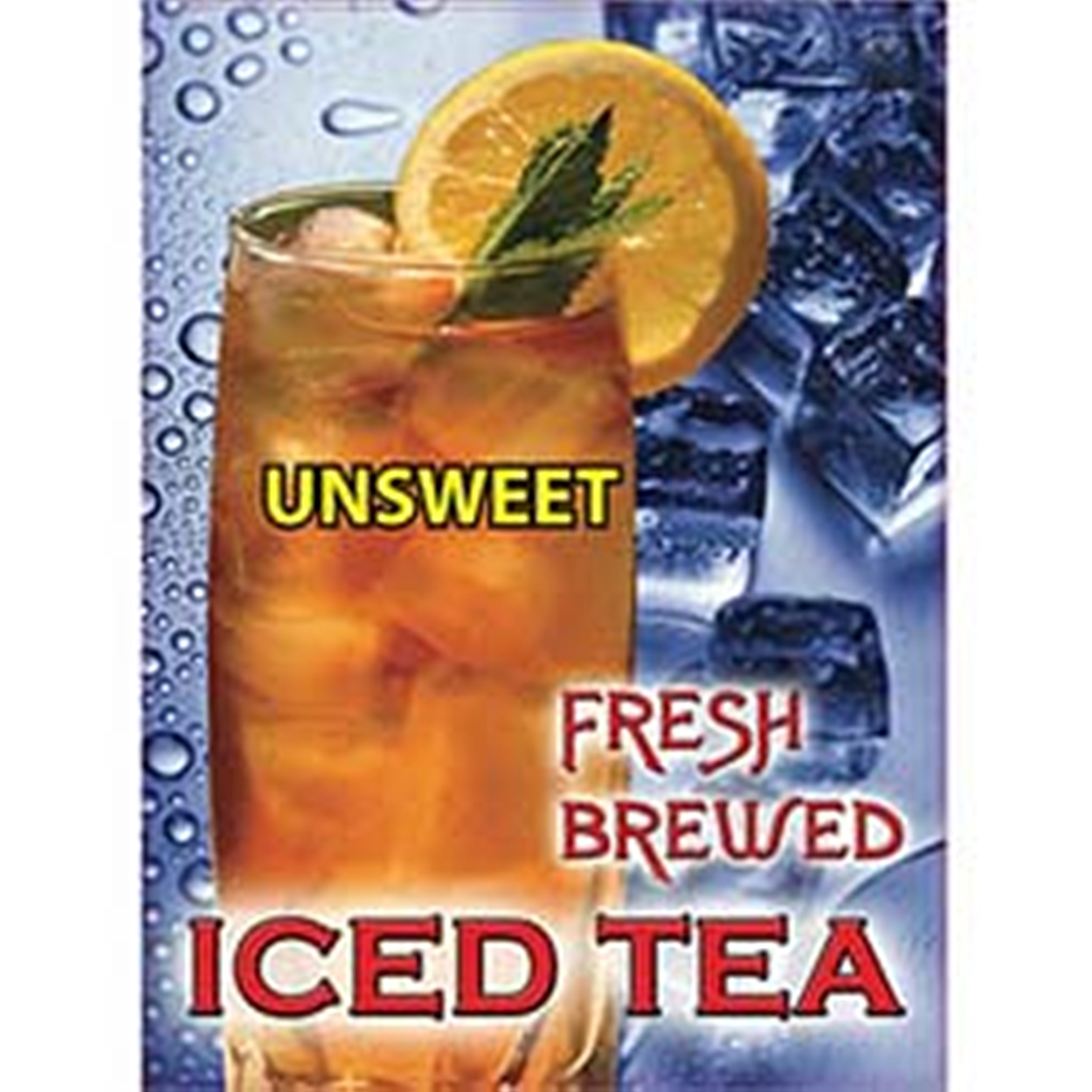 (image for) HHD 8742-1U Iced Tea Label Unsweet 6.25" W x 8.5" H - Click Image to Close