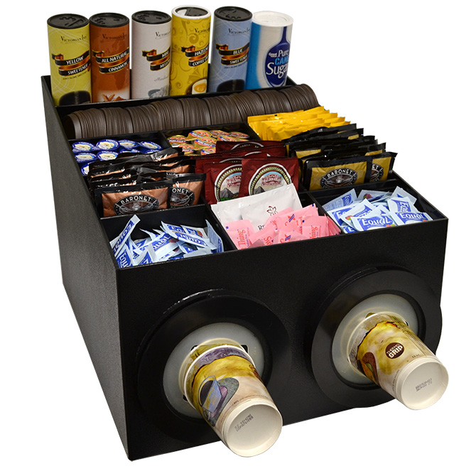 (image for) HHD DCD11 Double Cup Dispenser w/Condiment Rack 11 Selections - Click Image to Close