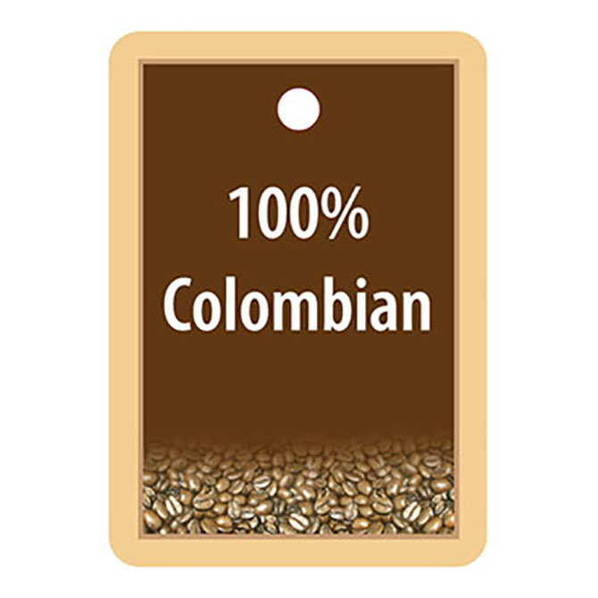 (image for) HHD FT468C Flavor Tag 100% Colombian - Click Image to Close