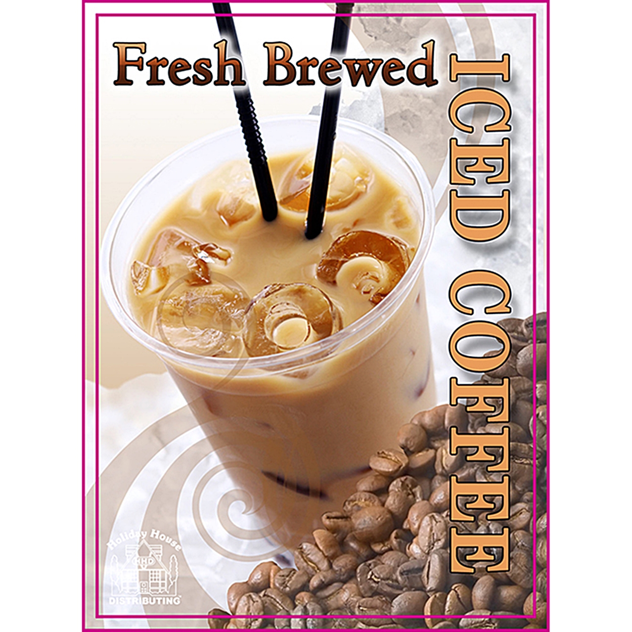 (image for) HHD GW501C Iced Coffee Label 4 x 5.5 - Click Image to Close