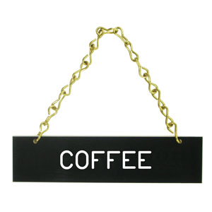 (image for) HHD HSCO Hanging Coffee Sign Laminated w/Chain - Click Image to Close