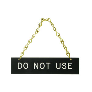 (image for) HHD HSDO Hanging Do Not Use Sign Laminated w/Chain
