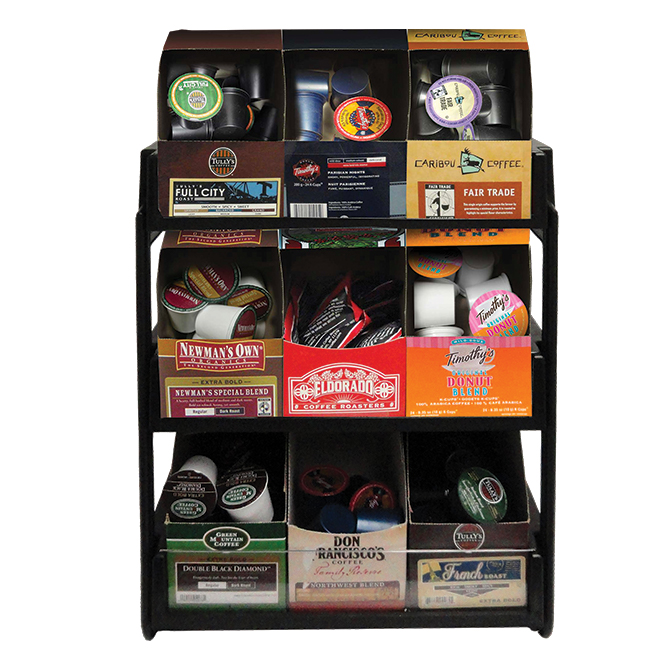(image for) HHD KP9S 9 Section K-Cup Coffee Pod Display Rack Short Box - Click Image to Close