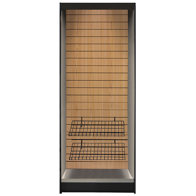 (image for) All State MMS271-DO Micro Market Stand - Oak Slats - Click Image to Close