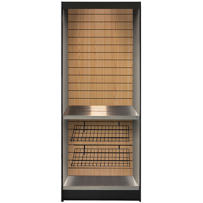 (image for) All State MMS272-KO Micro Market Stand - Oak Slats - Click Image to Close