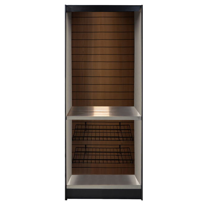 (image for) All State MMS272-KW Micro Market Stand - Walnut Slats - Click Image to Close