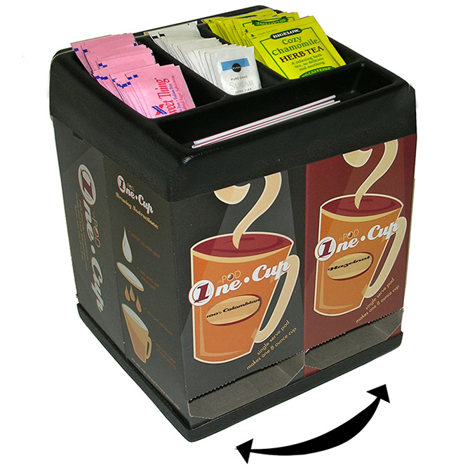(image for) HHD PBC4 4 Selection Pod Box Dispenser with Condiment Rack - Click Image to Close