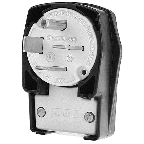 (image for) Hubbell 8452C PLUG, 4-PRONG 50A/250 V ANGLED - Click Image to Close