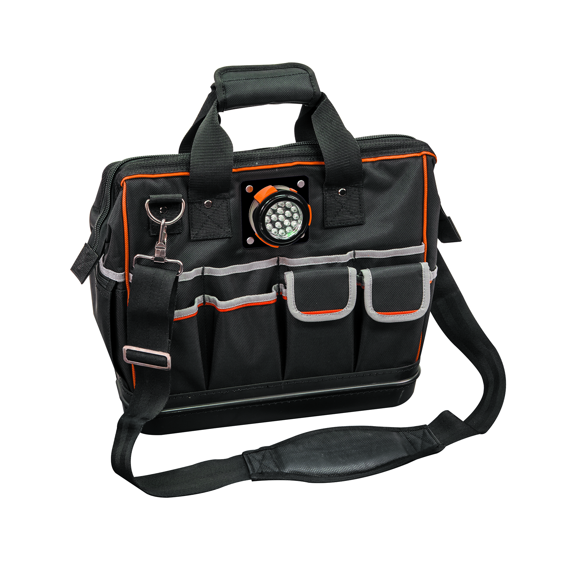(image for) Klein Tools 55431 LIGHTED TOOL BAG 15", 31 POCKETS