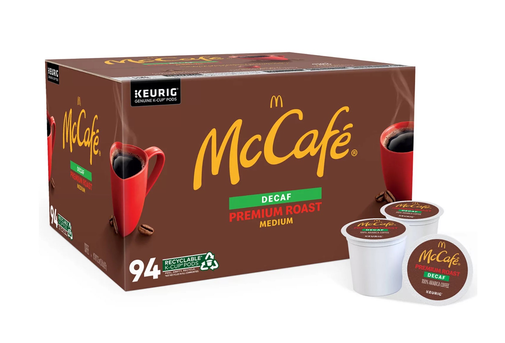 (image for) McCafe Premium Roast Decaf Coffee Single Serve Pods (94 K-Cups) - Click Image to Close