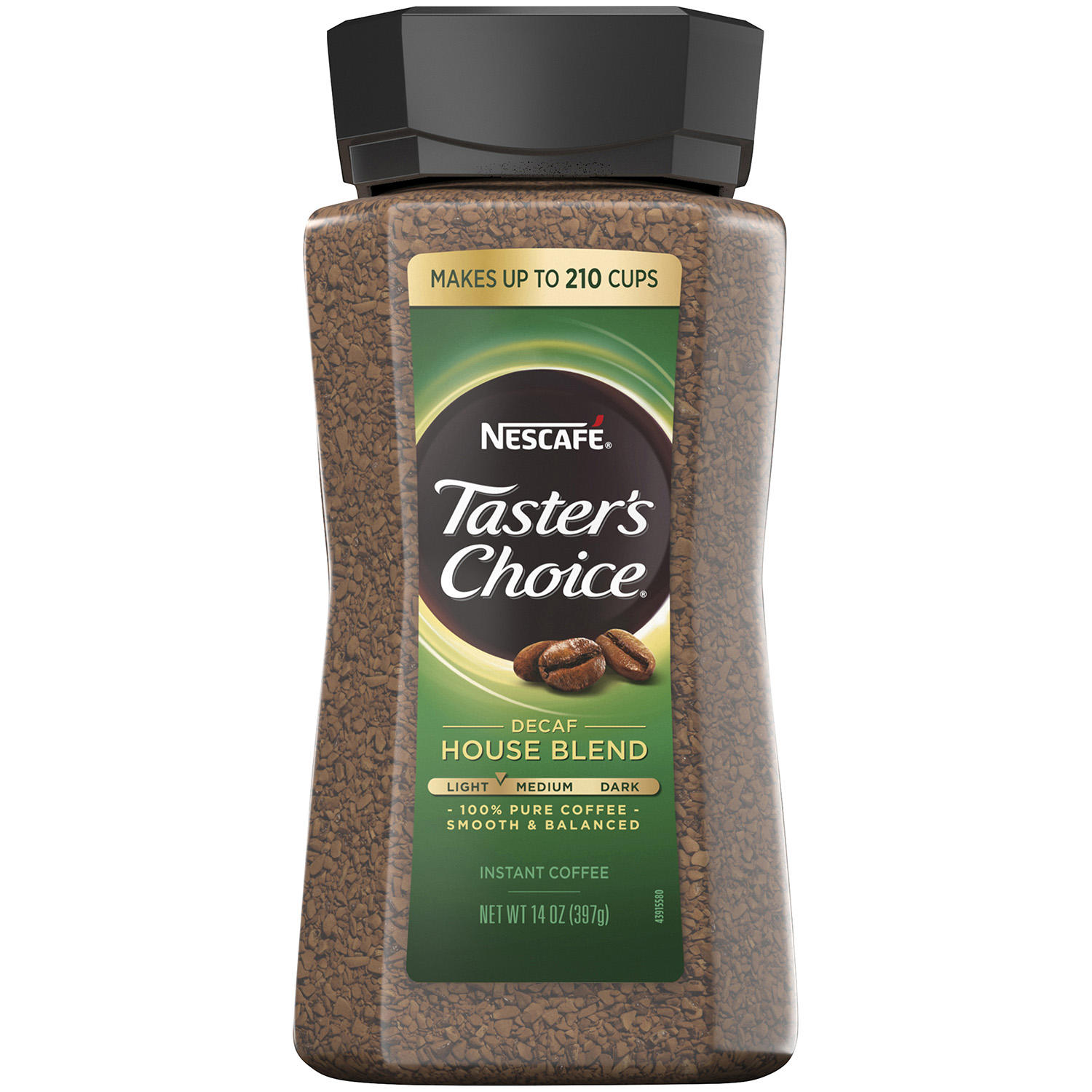 (image for) NESCAFE Taster's Choice Decaf House Blend Instant Coffee (14 oz) - Click Image to Close