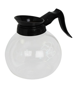 (image for) Newco 100550 12 Cup 64 oz. 1.9L Glass Decanter Black Handle - Click Image to Close