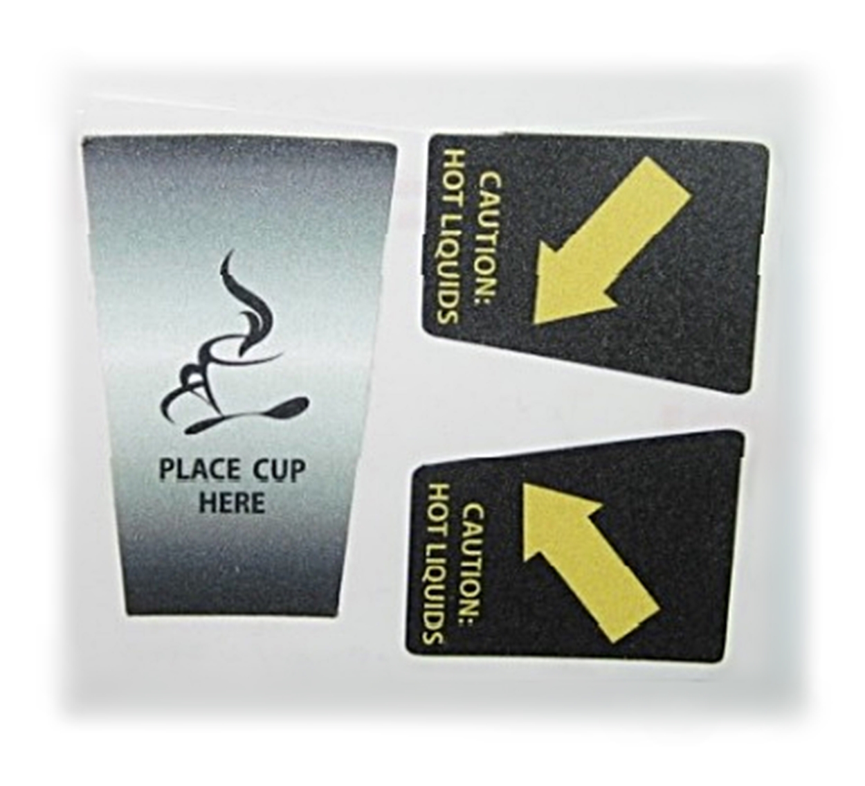 (image for) Newco 121436 Label Set Place Cup Here and Caution Hot Liquids