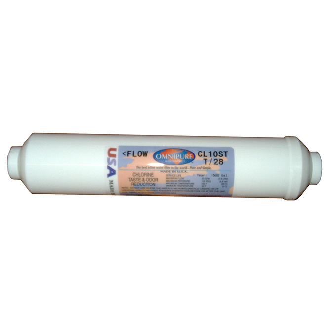 (image for) Omnipure CL10 In-Line Water Filter 10" L 1/4" FPT Fittings