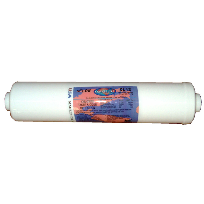 (image for) Omnipure CL12 In-Line Water Filter 10" L 1/4" FPT Fittings