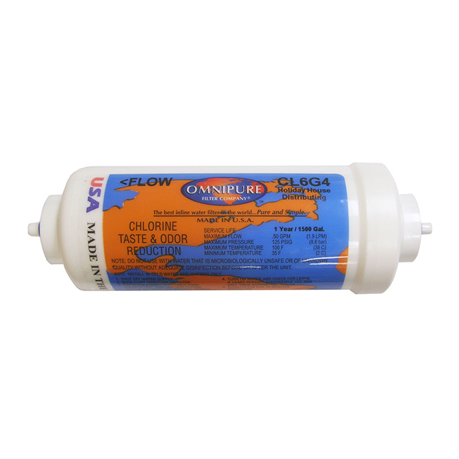 (image for) Omnipure CL6G4 In-Line Water Filter 6" L 1/4" QC Fittings