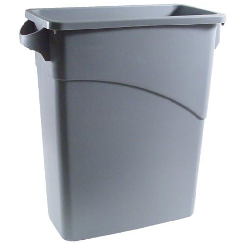 (image for) Rubbermaid 1971258 16 Gal Gray Trash Can Slim Jim W/ Handles - Click Image to Close