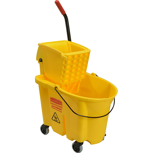 (image for) Rubbermaid 758088YEL 35Qt WaveBrake Mop Combo Yellow Bucket & Wringer - Click Image to Close