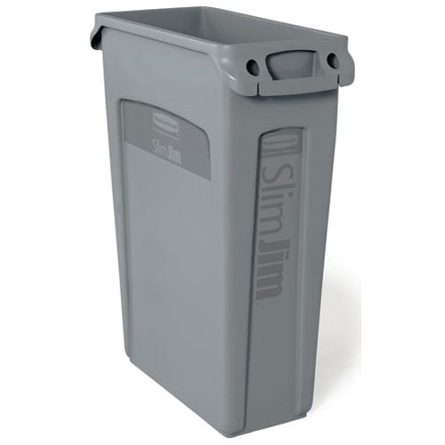 (image for) Rubbermaid FG354000GRAY Vented Trash Can 23 Gal Gray