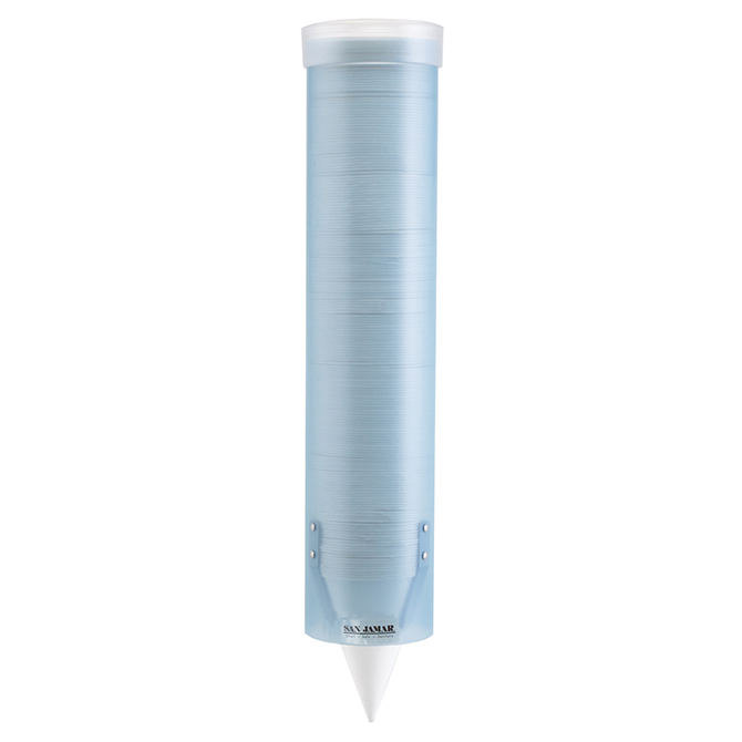 (image for) San Jamar C3165FBL Frosted Blue Plastic Cup Dispenser - Click Image to Close