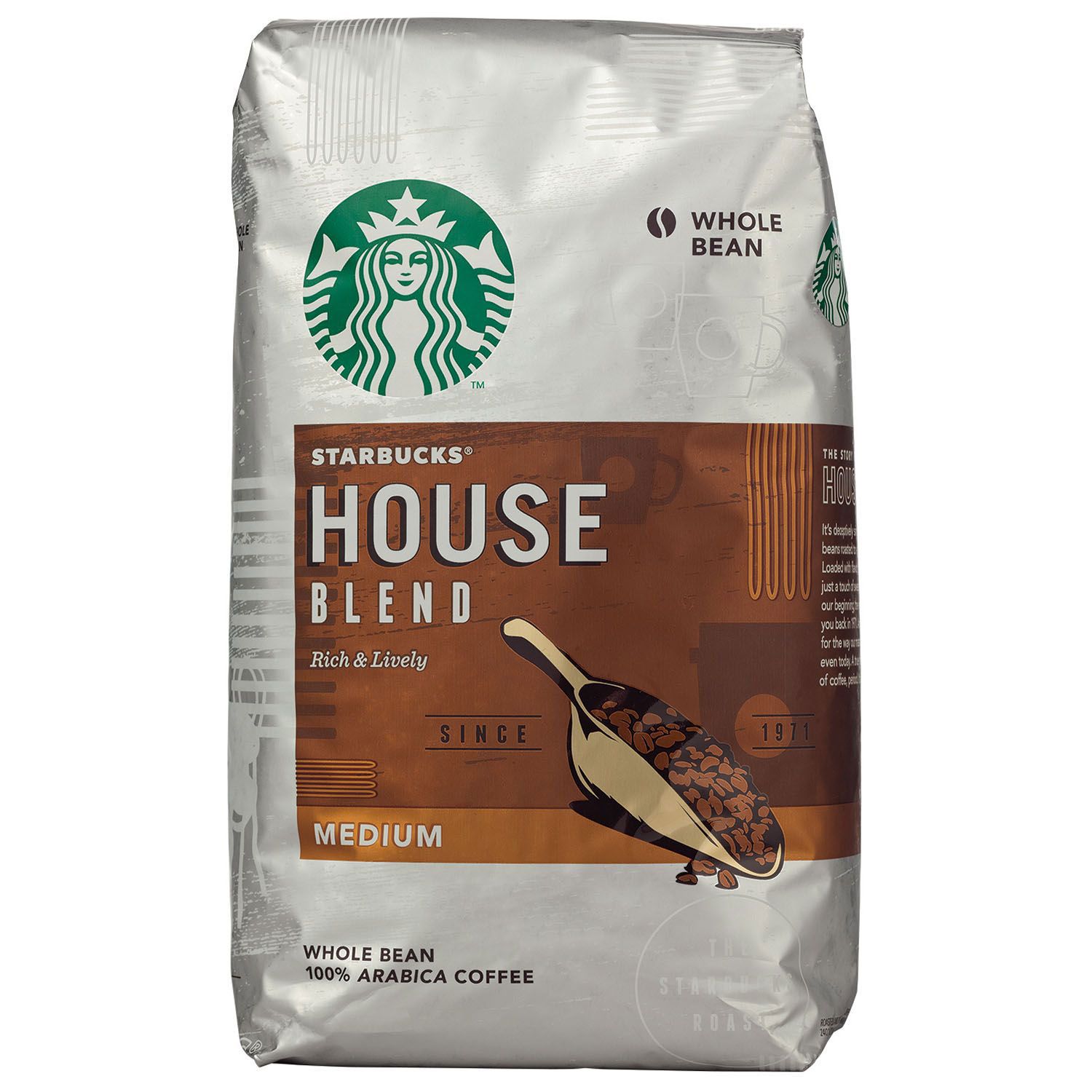 (image for) Starbucks House Blend Whole Bean Coffee (40 oz.) - Click Image to Close