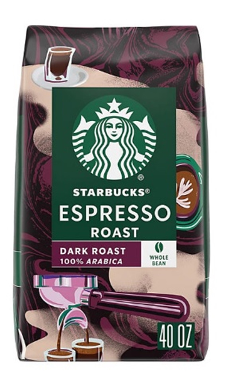 (image for) Starbucks Whole Bean Coffee, Espresso Roast Dark, 40 oz. - Click Image to Close