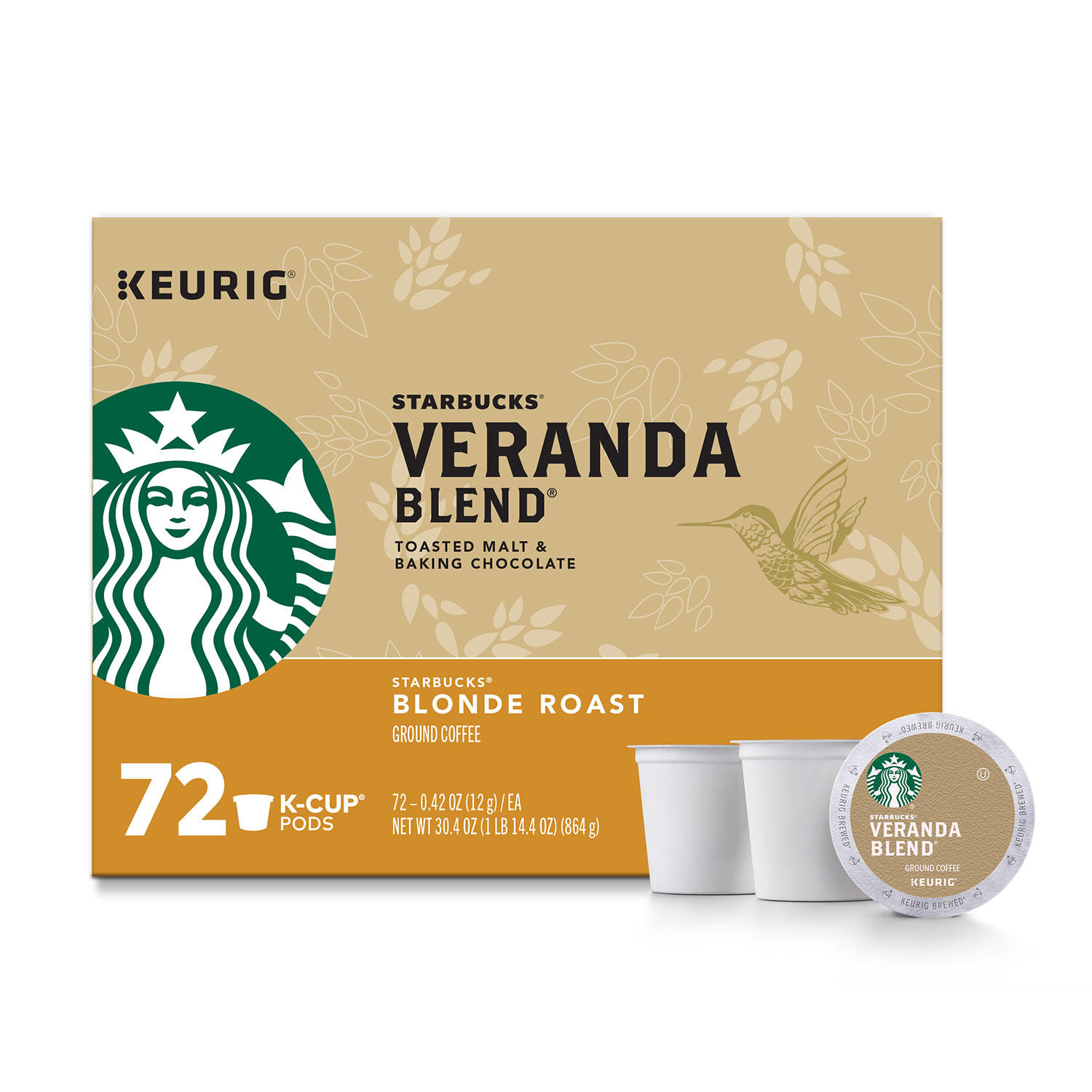 Starbucks Veranda Blend Ground Coffee Blonde Roast K-Cups [Starbucks ...
