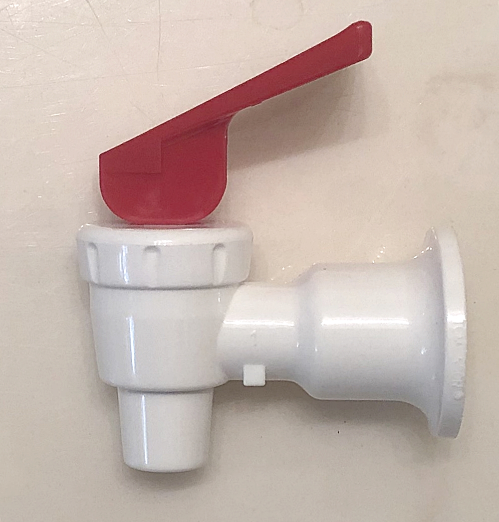 (image for) Tomlinson 1008781 HFS Complete Faucet White Body Red Handle - Click Image to Close
